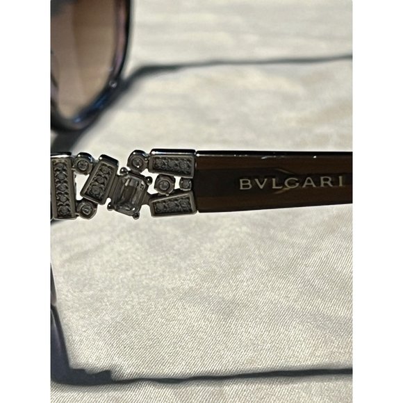Bulgari Bvlgari Sunglasses Case Cloth Women 8108B Italy Big Rhinestones READ main image 7